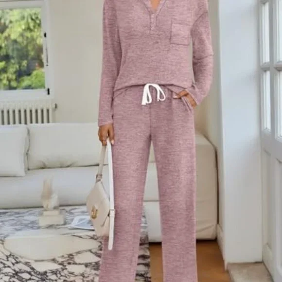 Soft Lounge Set Matching Pajamas Comfort Fit S M L XL